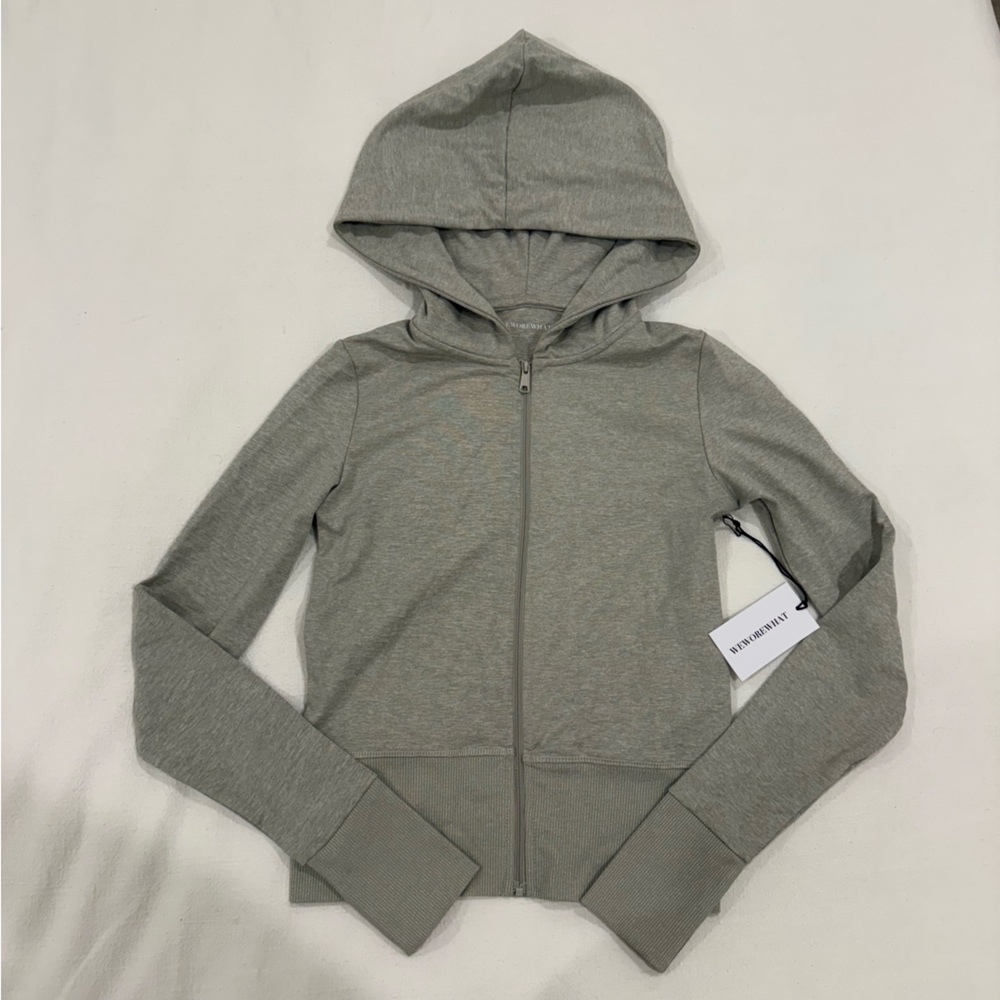 We Wore What fitted zip up hoodie